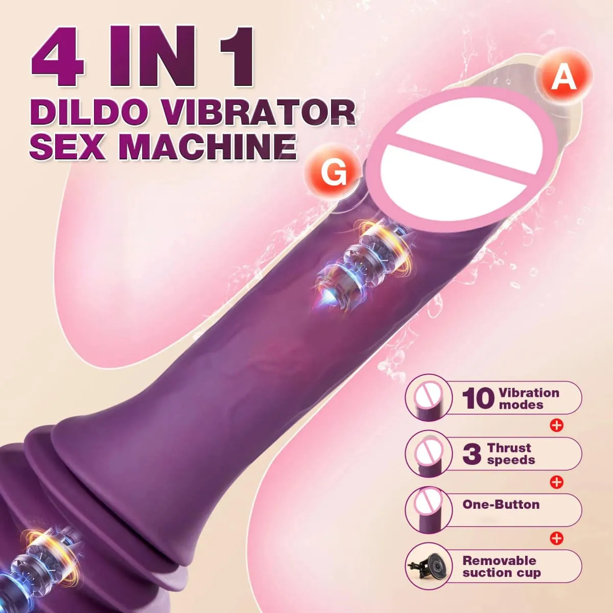 Mesin Seks Tujahan Dildo Vibrator G Spot Faraj Massager Wanita Melancap Cawan Sedutan Dewasa Mainan Seks untuk Wanita