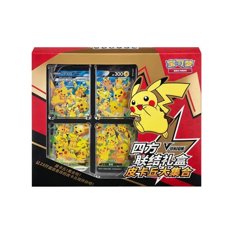 In Stock 100% Original Pokemon Ptcg Card Quartet Coupling V-Union Gift Boxes Pikachu Big Gather Moru Baker Mew-Two Ptcg Box