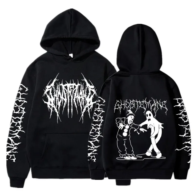 Ghostemane dubbelzijdig print hoodie herenmode hiphop metal rock hoodies gothic oversized sweatshirt trainingspak streetwear