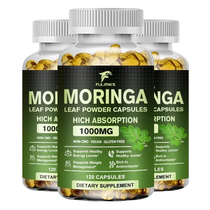 Natural Moringa 1000mg Supplement Supports Immune Defense Digestion Skin Joint Energy & Antioxidant Health