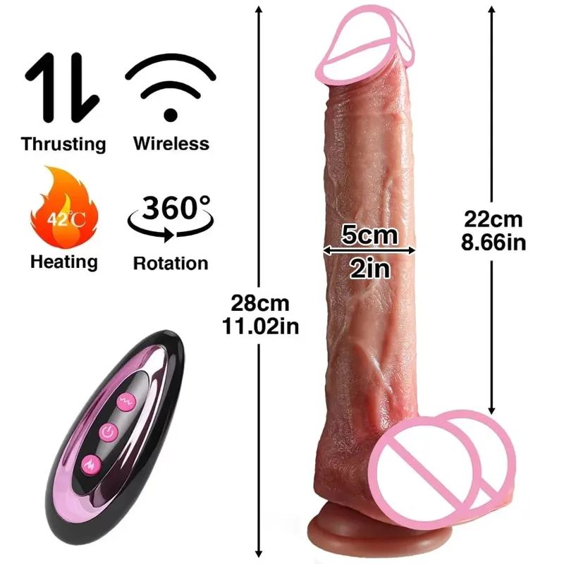 Realistischer Dildo-Vibrator, Schub-Penis, Zunge lecken, Klitoris, Doppelpenetration, Analsex-Maschine, schneller Orgasmus, für Frauen, Sexspielzeug