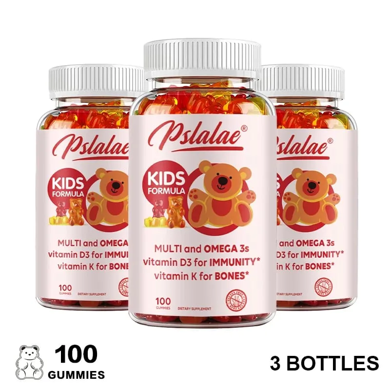 Children's Multivitamin Gummies - with Vitamin C Omega-3 Fish Oil - Boosts Immunity and Supports Brain Health
