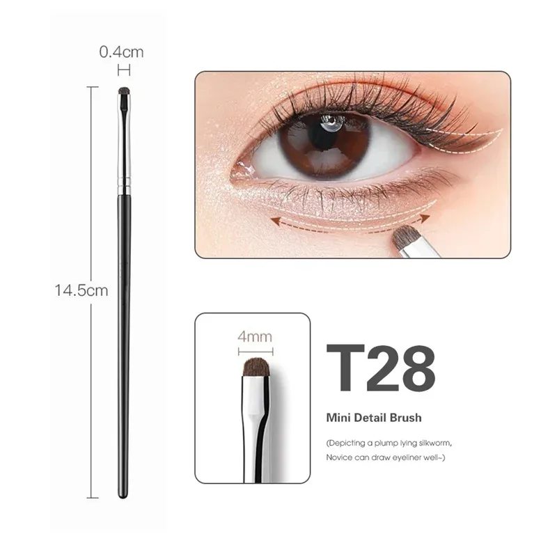 4Pcs Fine Eyeshadow Brushes Smudge Precision Eyeliner Smudge Makeup Brush Eyelid Highlighter Lying Silkworm Makeup Brushes Tools — image 10