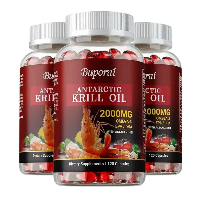 Olio di krill antartico 2000MG - Contiene astaxantina favorisce la salute del cervello e del cuore, il metabolismo antiossidante e aumenta l'immunità