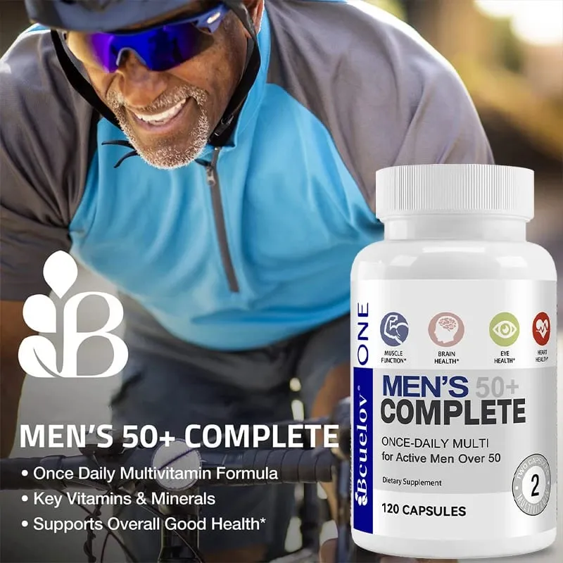 Heren 50+ Dagelijkse Super Multivitamine Hoge Kracht Formule voor Hersenen Oog- en Hartgezondheid Vitaminen A C D E K B1 tot B12 Glutenvrij — image 4