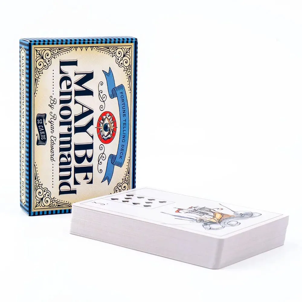 Maybe Lenormand 52 Cards Deck - Beginner-Friendly Fate Divination Tarot for Fortune Telling Party Board Game 9.7x6.3cm