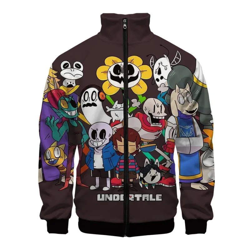 Luksusowe popularne Sans Undertale 3D Print Zipper Raglan kurtka wiatrówka chłopcy/dziewczęta wygodne kurtki ze stójką płaszcze