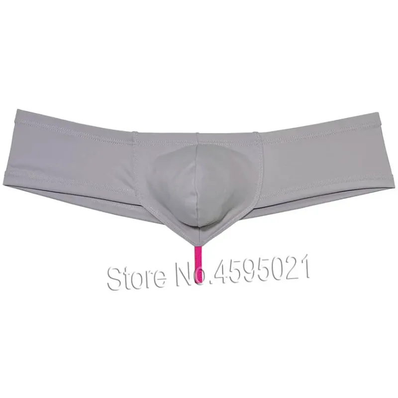 Men's Sexy Low Rise Mini Briefs Panties Solid String Crotch Brazilian Bikini Underwear Solid Enhance Pouch Boxer Briefs for Men