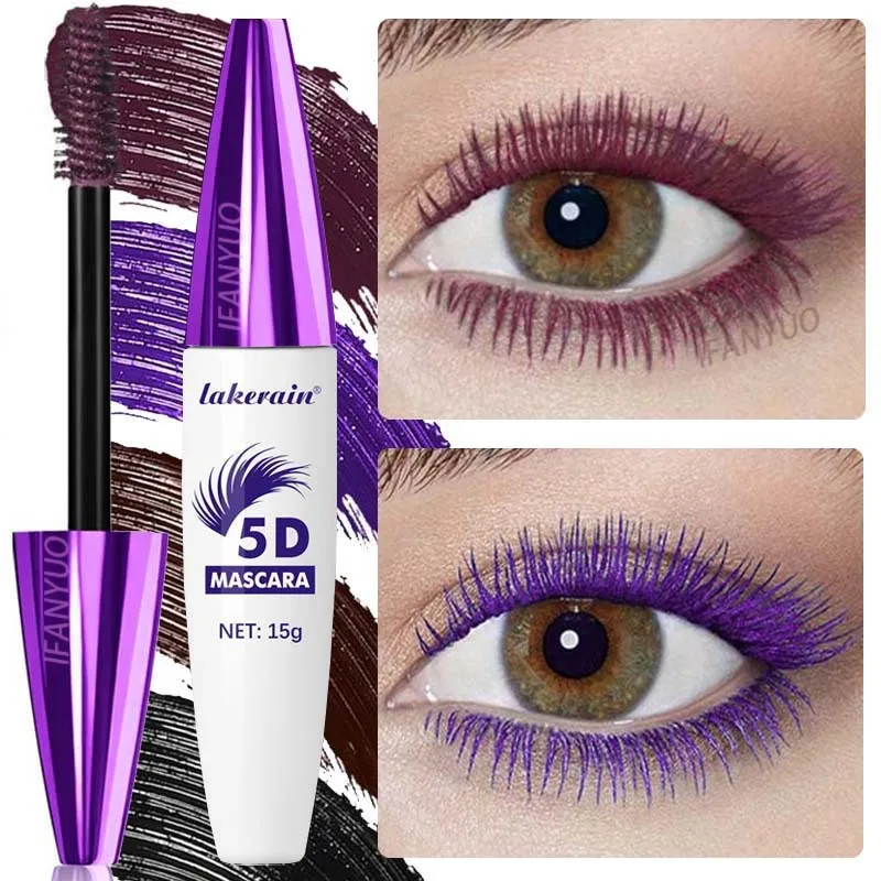 Red Wine Brown Eyelashes Mascara 5D Three-dimensional Eyelashes Curling Extension Non-smudge Waterproof Fast Dry Lsting Makeup