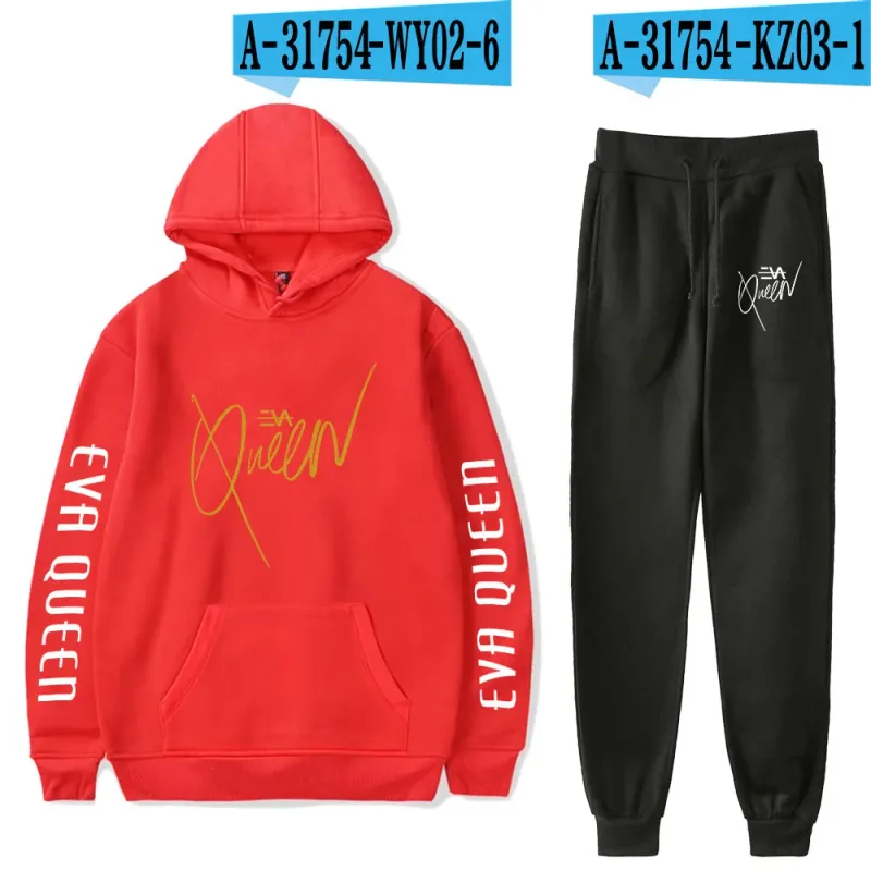 Hip Hop Comfortabel Eva Queen Print Sweatshirt Joggingbroek Pak Hoodies + Broek Pak Jongens/Meisjes 2 Delige Set Kleding