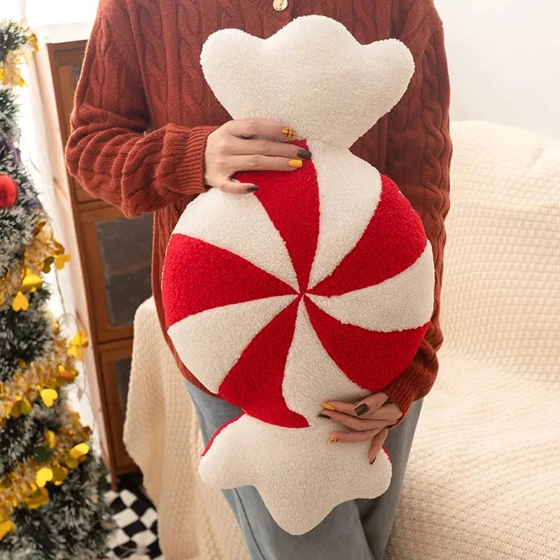 Classic Christmas Series Throw Pillow Candy Lollipop Snowflake Xmas Scepter Balls Doll Soft Sofa Cushion Festival Home Decor