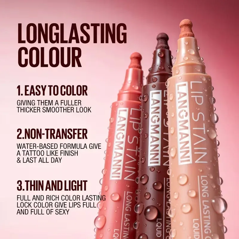 Son Vết Bẩn Liquid Lip Liner Bút Đánh Dấu Lâu Dài Chống Thấm Nước Matte Lip Tint Có Sắc Tố Cao Khỏa Thân Viền Môi Trang Điểm Cho phụ Nữ