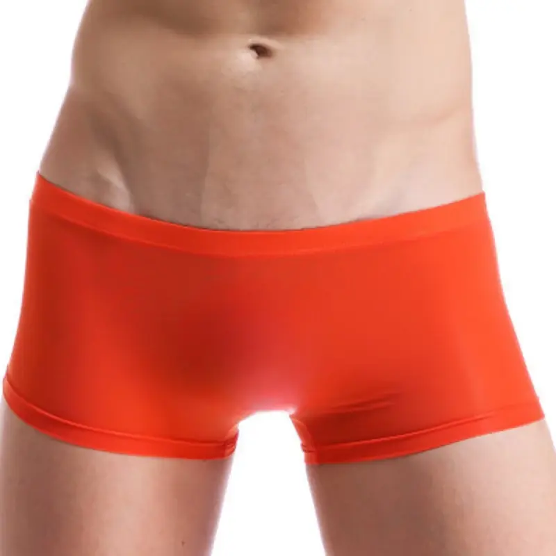 Men Trunks Ice Silk Boxer Thin Translucent Panties Sexy Breathable Underwear Low-Rise U Convex Underpants Knickers Slip Homme — image 5