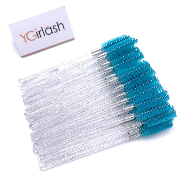 YGirlash 50 個ラッシュ白鳥クリスタルまつげアプリケーター使い捨てダイヤモンドハンドルナイロンマスカラワンドブラシ化粧品ツール