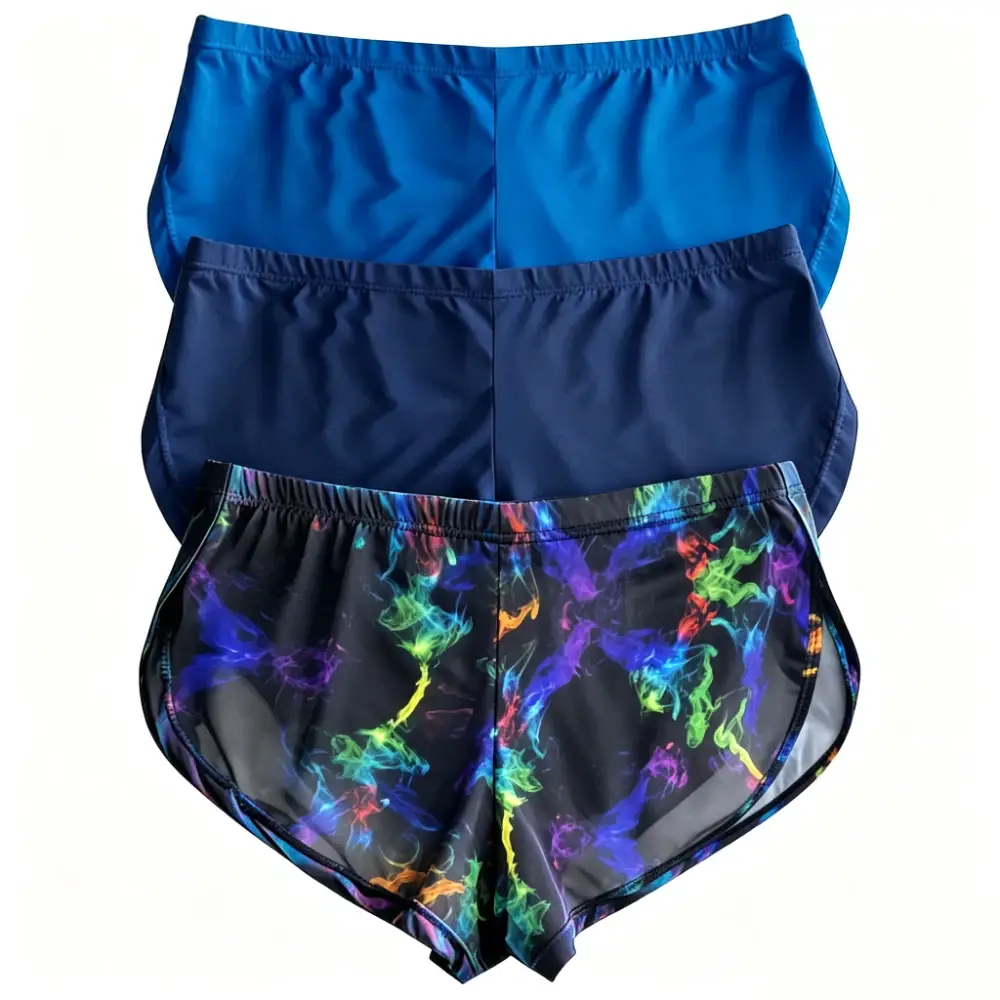 Men Galaxy Smoke Print Split Hem Ice Silk Trunks Low Rise Quick Dry Slim Lounge Shorts Lightweight Breathable Underwear for Gym — image 3