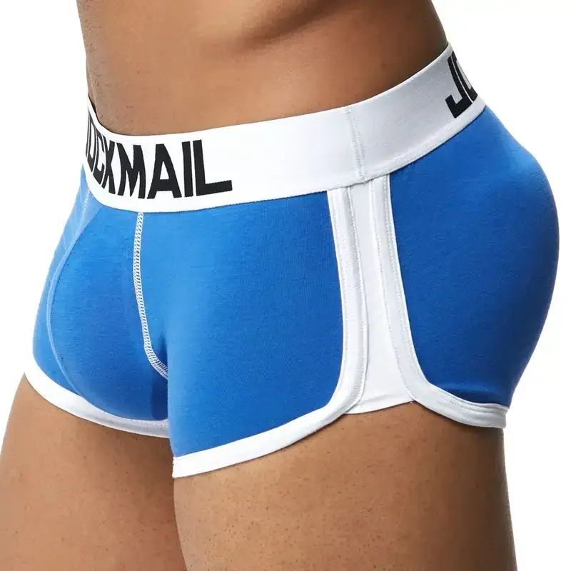 Men Trunks Built-in Fake Butt Hip Lifter Enhancer Shorts Boxer Padded Underwear Underpants Breathable with Removable Pads