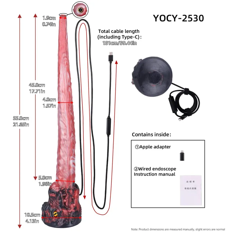 Plugue anal longo de silicone com função de endoscópio inteligente, ponto G, estimulação profunda, brinquedos sexuais, câmera, luz de LED, exploração corporal