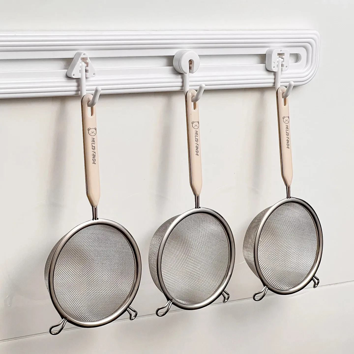 Durable 304 Stainless Steel Residue Filter With Plastic Handle Fine Mesh Strainer Flour Sieve Oil Skimmer Spoon Kitchen Utensils