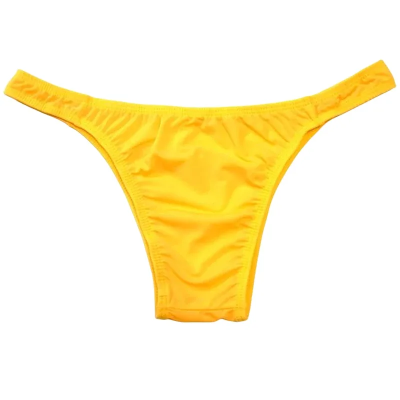 Narrow Waist Seamless Ice Silk Briefs Men Sexy Transparent Underwear Low Waist Bikini Panties Adult Lingerie