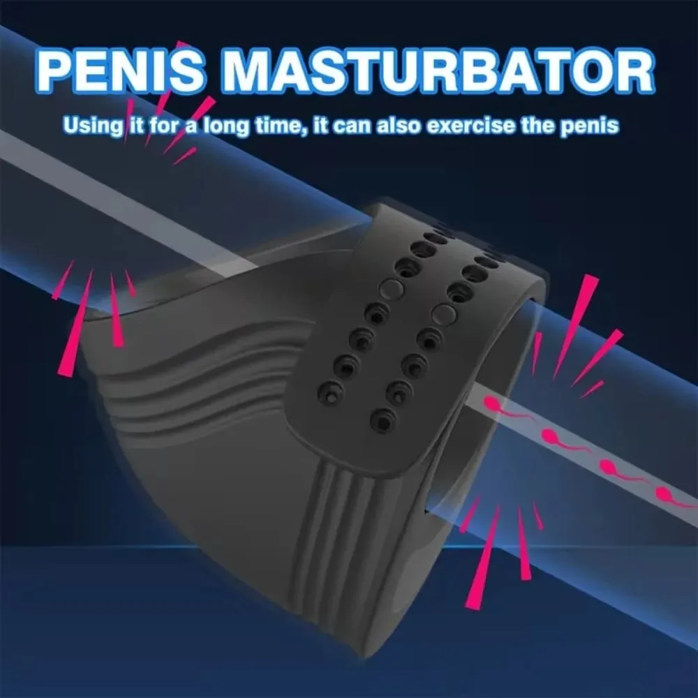 Masculino glans massageador beliscar pênis treinamento estimulador vibrador para ejaculação atraso treinamento vibrador adulto brinquedos sexuais para homem