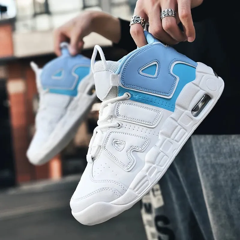 New Large-sized High-top Men's Shoes Lightweight and Anti-slip Air Cushioned Sports Running Shoes Casual Basketball Shoes — image 1