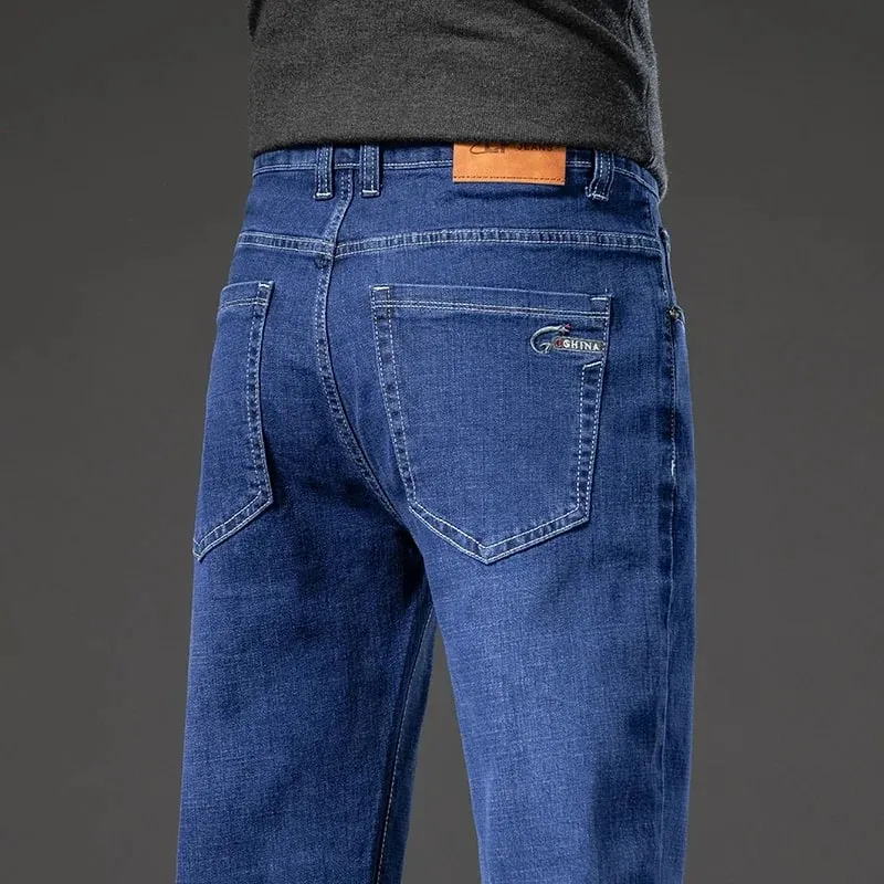 2025 Vår Höst Raka Jeans Jeansbyxor Herr