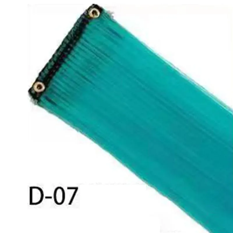 Synthetic 10Pcs colorful Hair Extensions Clip in Colored Party Highlights Extension for Kids Girls Long Straight Hairpiece