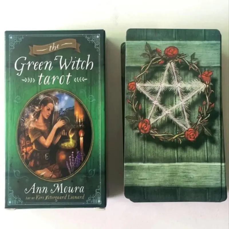 new Tarot deck oracles cards mysterious divination green witch tarot cards for women girls cards game board game — image 1