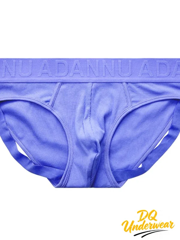 1PCS Einfarbig Gerippte Männliche Slips ADANNU Geprägte Logo Elastische Taille Stretch Komfort Täglichen Bikini Unterhose AD759