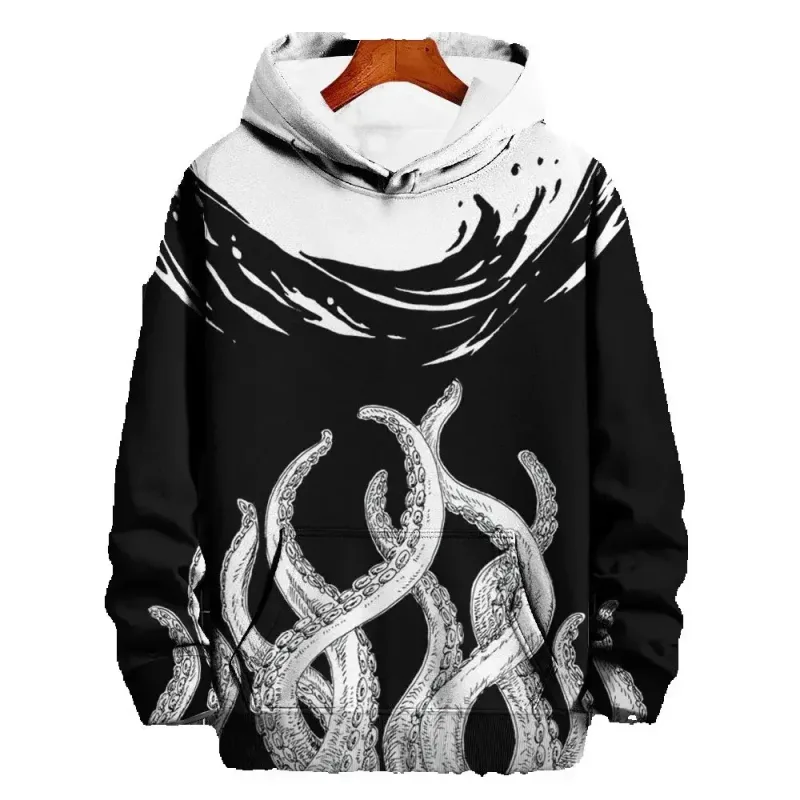 2024 New Animal Pattern Hoodie Fashion 3D Print Autumn men's Hoodies Street Designer Long Sleeve Loose Oversize Harajuku Tops