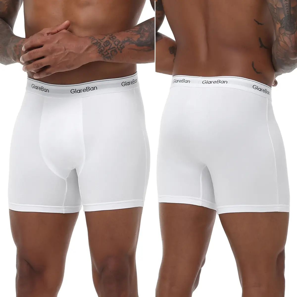 5pcs Pack Mid-Long White Boxer Shorts Men Underwear Male Underpants for Men Sexy Homme Boxershorts Box Panties Slips Set Lot — image 1