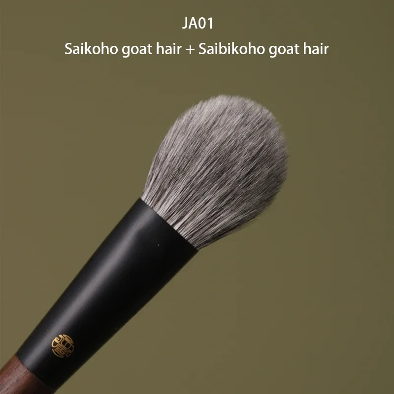 Professional Handmade Makeup Brushes 1PC Soft Squirrel Fox Horse Goat Hair Flat Round Blush Brush Walnut Handle Make Up Brush