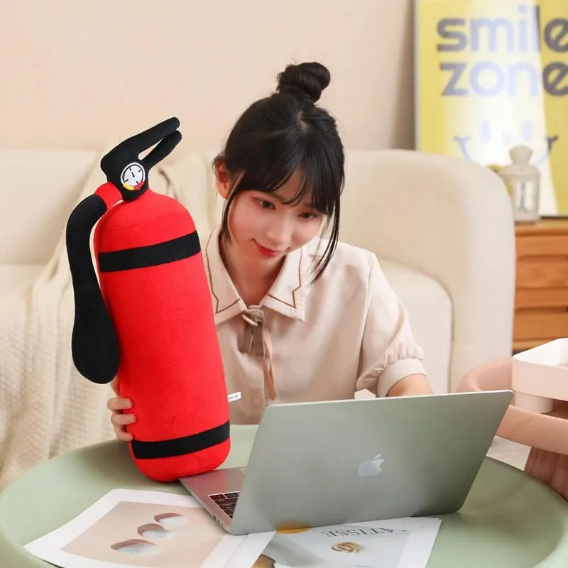 49x18cm Red Fire Plush Long Pillow Stuffed Emergency Rescue Firefighter Fireman Tool Men Gift — image 7