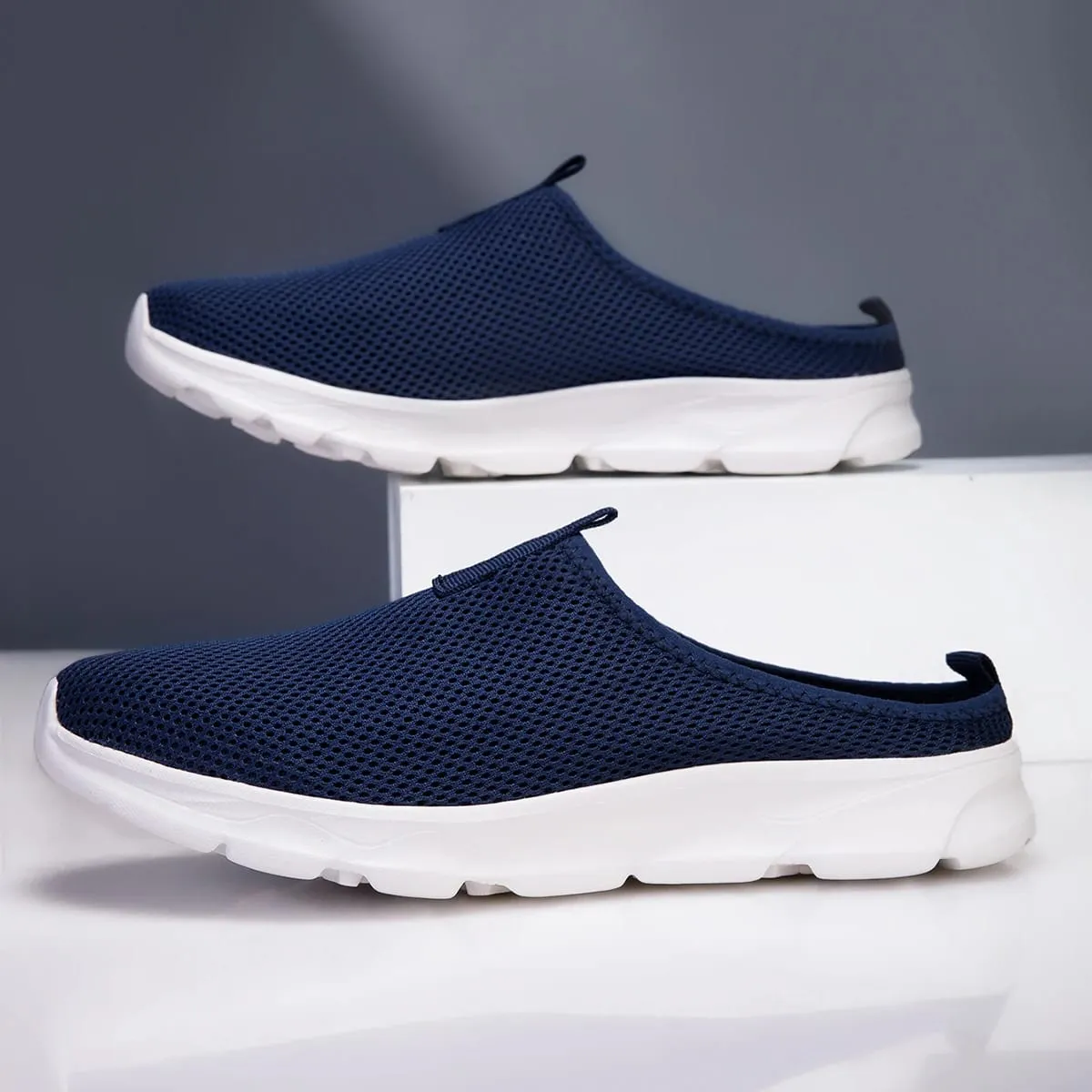 Demi-pantoufles pour hommes, chaussures de marche respirantes et décontractées en maille, légères et confortables, à la mode, pour l'extérieur — image 8