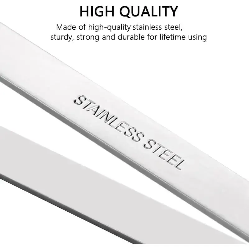 2pcs Fish Bone Tweezers Stainless Steel Flat Slant Tongs Pliers Hair Pliers Pin Bone Removal Tool for Debone Salmon Bass Catfish