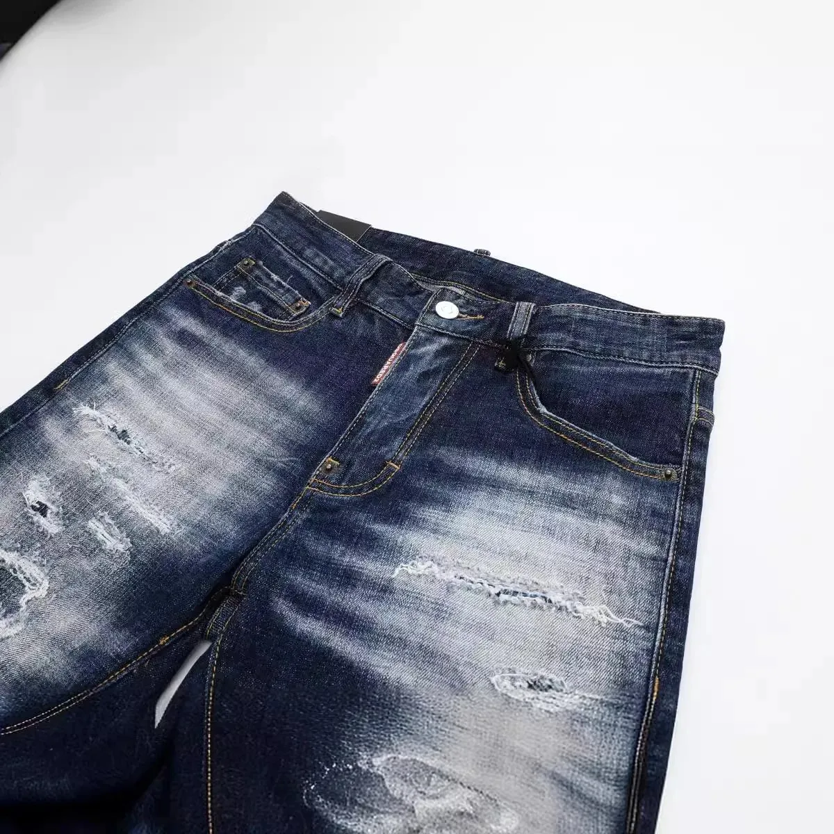 Summer Style dsq Italy Brand Jeans Mens Slim Short Jeans Men Denim Trousers Zipper Stripe Hole Blue Hole Shorts Jeans for Men