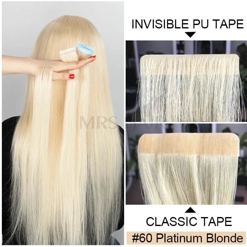 Invisible Tape in Hair Injection Tape in Human Hair Extensions #60 PU Weft Tape σε 10 τμχ/συσκευασία Προσθέστε μόνο όγκο για τρίχες στο πλάι — image 2