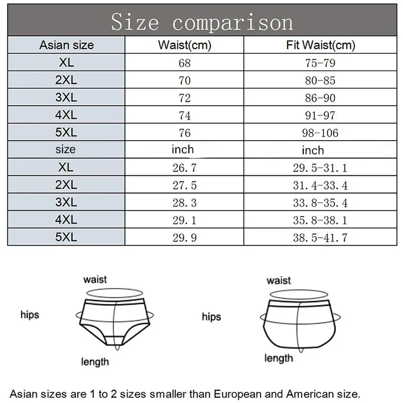 1PC Cotton Briefs Men's Comfortable Underpants Male Breathable Underwear Lingerie Panties Plue Size Xl -5XL