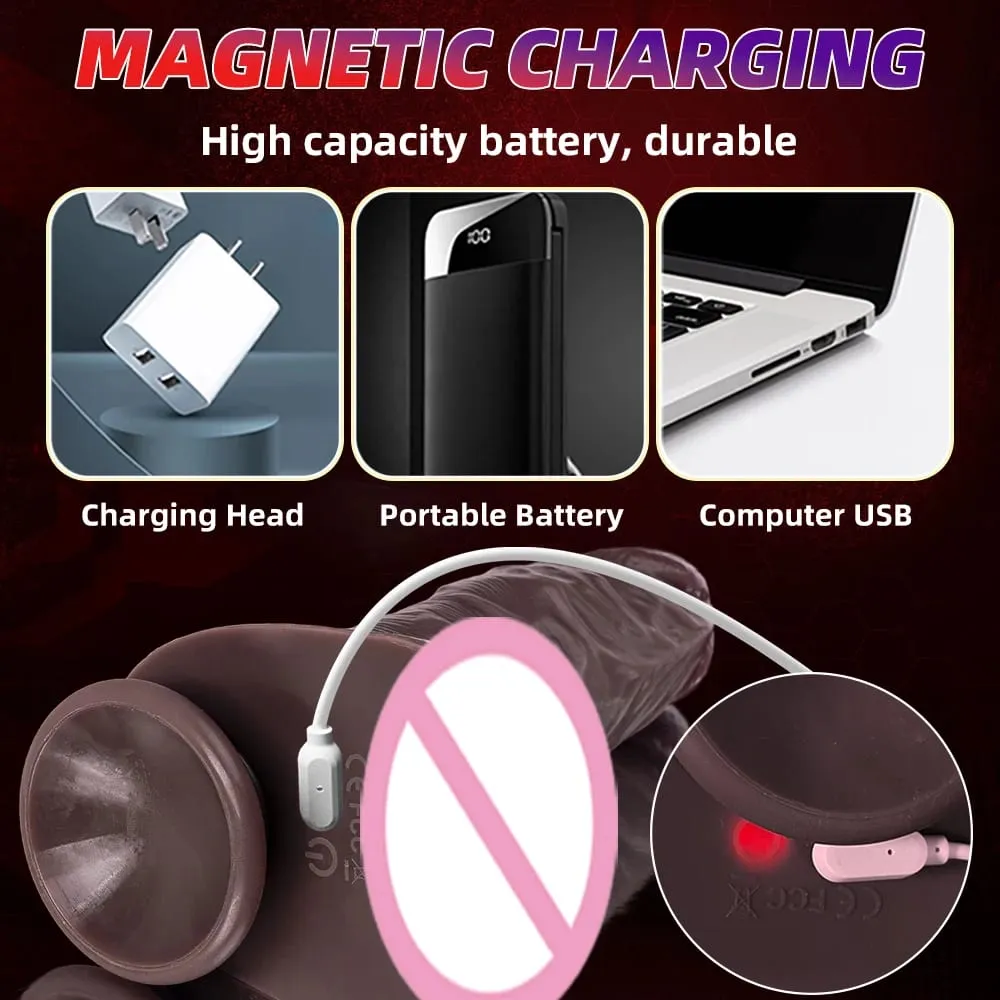 10 Modes Penis Vibrating Rotating Heating Telescopic Thrusting Dildo Vagina Dick Anal Use Unisex Electric / Manual Sex Toys