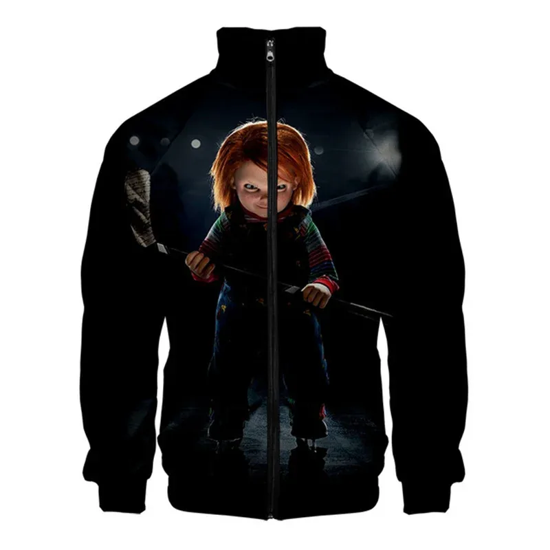 Coats Horror Movie Chucky Stand Collar Jackets Seed of Chucky Sweatshirt Cosplay Costume Long Sleeve Zipper Hoodies