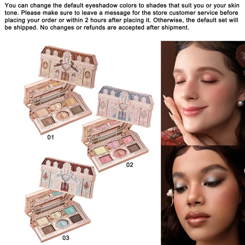 FlowerKnow Pop up Store Makeup Collection - Long-Lasting Pigmented Eye Shadow Blusher Lip Gloss Set for Enhanced Beauty