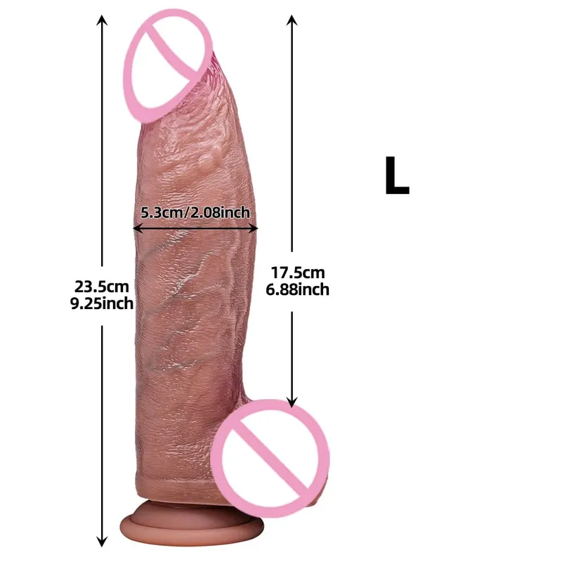 Vene realistiche Morbido e spesso Dildo Masturbatori Cazzo grosso Doppio Silicone Piccola carne Pene Donna Uomo Giocattolo del sesso anale Ventosa Cazzo