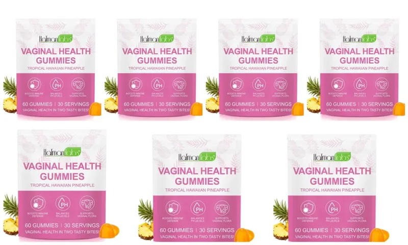 HolmanLabs Vaginal Health Gummies with Vitamin C and Probiotics Supports Vaginal Flora Helps Balance PH Levels 60 Gummies