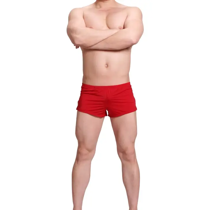 Mens Underwear Ice Silk Boxer Shorts homme Solid Mid-rised U Convex Pouch Underpants Cueca Men's Arrow Pants Plus Size M-XXL