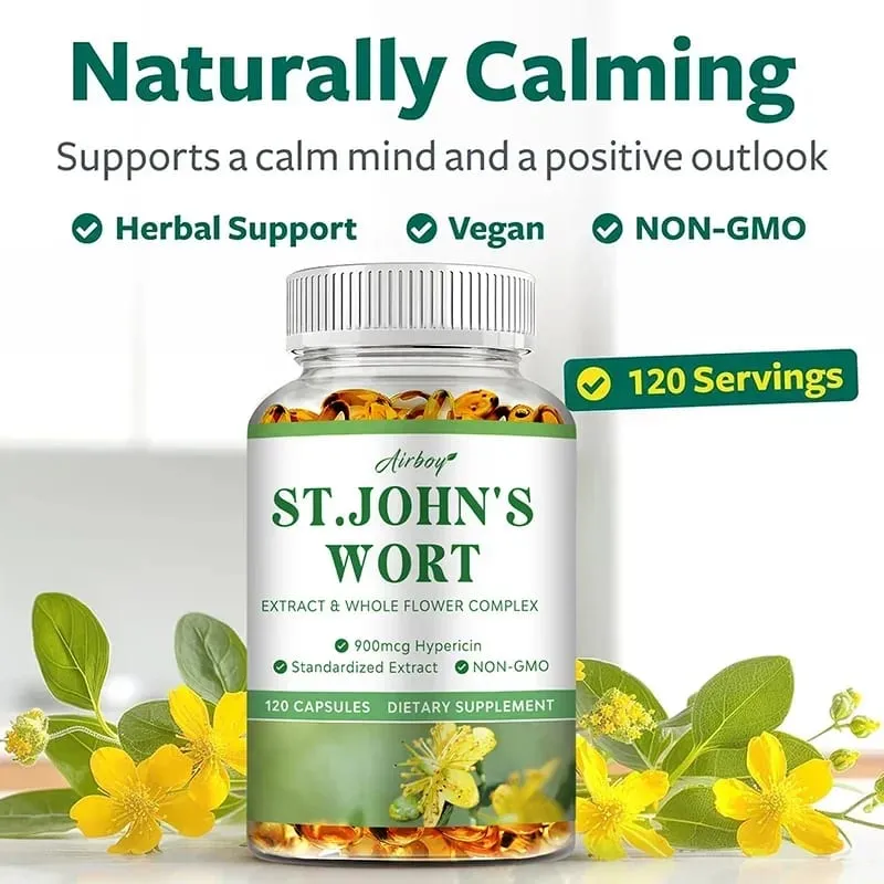 St. John's Wort - Relaxation Supplement That Helps Soothe The Nervous System Relieve Stress Improve Mood and Regulate Sleep
