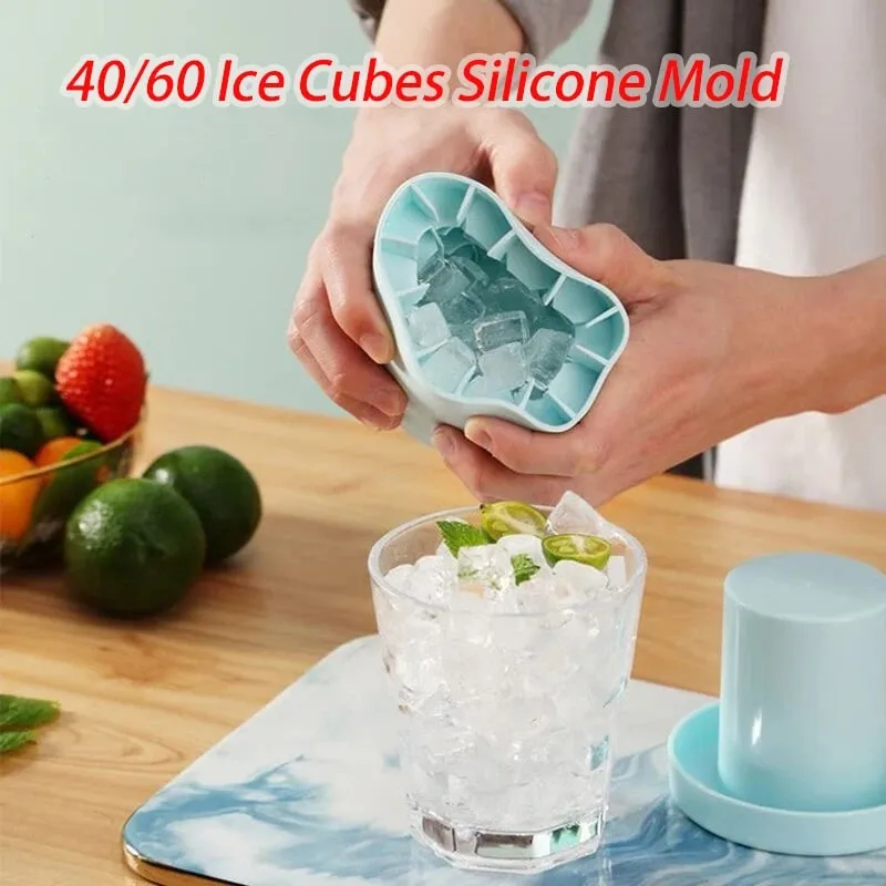 40/60 Đá Viên Khuôn Silicon Tròn Xô Đá Hộp Đựng Đá Hộ Gia Đình Tự Làm Tủ Lạnh Đóng Băng Máy Làm Đá Sáng Tạo Barware dụng Cụ