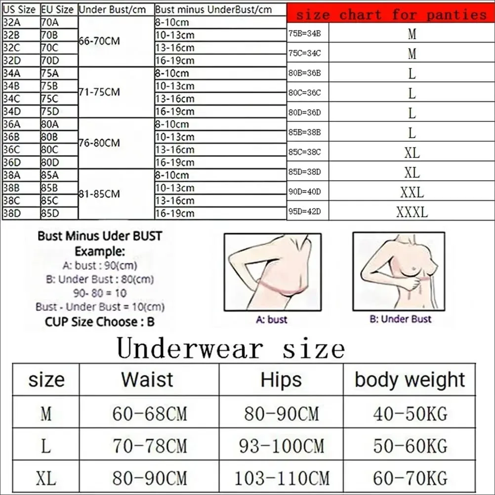 빅토리아 시크릿 섹시 란제리 잠옷 플러스 사이즈 편안한 럭셔리 새 여성 폴카 도트 레이스 푸시 업 브래지어와 팬티 세트
