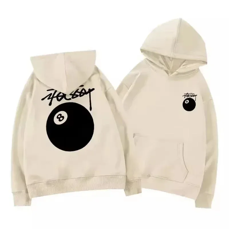 Nueva ropa deportiva con capucha cálida de otoño e invierno con estampado de billar, top informal suave, ropa cómoda de alta calidad