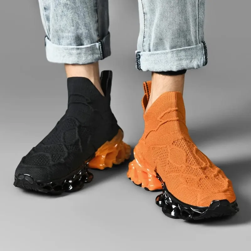 Men's Blade Type Shoes Breathable Shock Absorption Running Shoes Non-Slip Shoes For Jogging Tennis Gym Casual Walking Sneakers