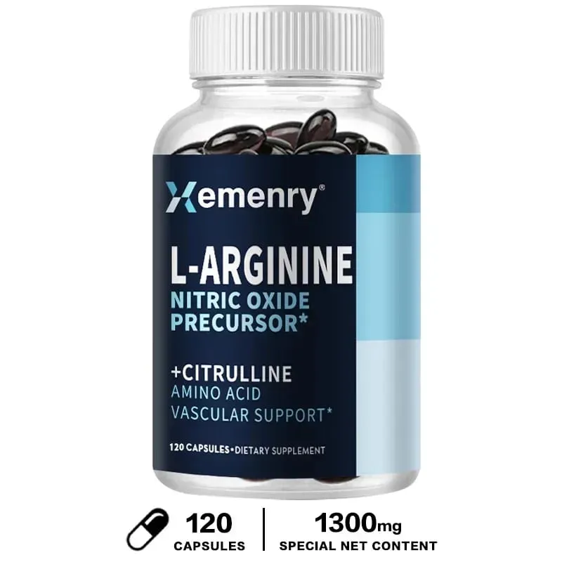 L-Arginine - Nitric Oxide Supplements - Boost Endurance & Strength Promote Muscle Growth Improve Performance